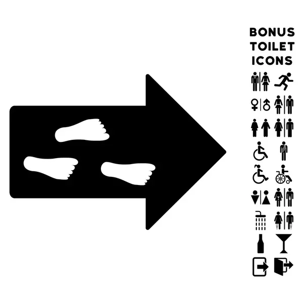 Exit Direction Flat Glyph Icon and Bonus — Stock Photo, Image