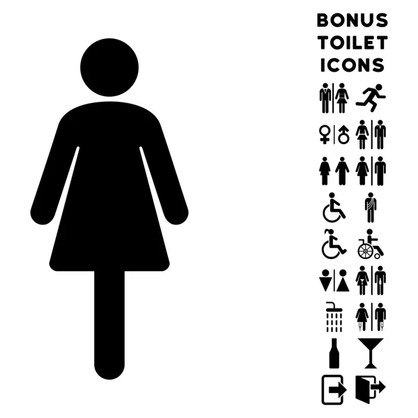 Kadın düz glif simgesi ve Bonus — Stok fotoğraf