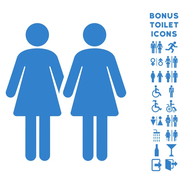 Lesbi Couple Flat Glyph Icon and Bonus — Stock Photo, Image