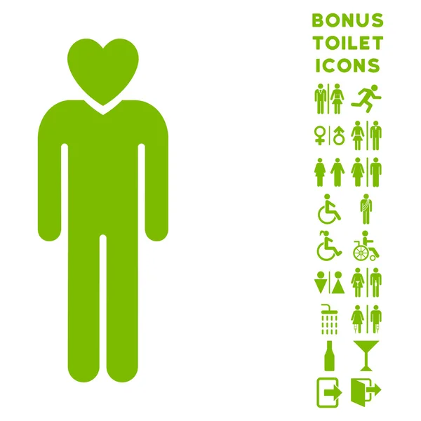 Lover Man Flat Glyph Icon and Bonus — Stock Photo, Image