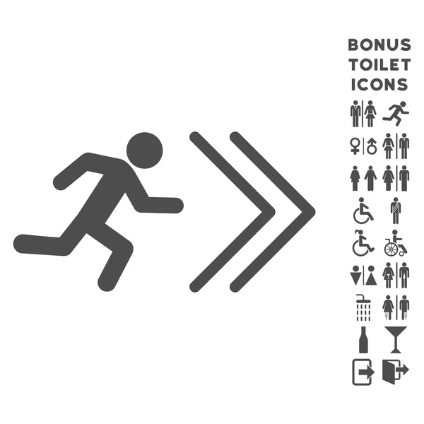 Exit Direction Flat Glyph Icon and Bonus — Stock Photo, Image