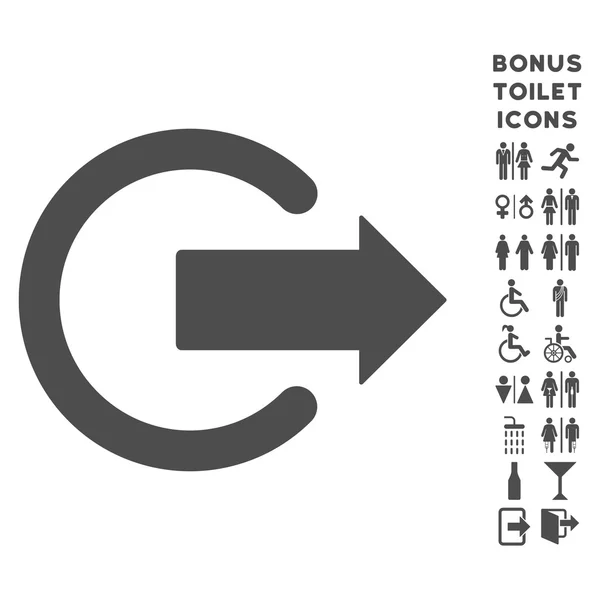 Logout Flat Glyph Icon und Bonus — Stockfoto