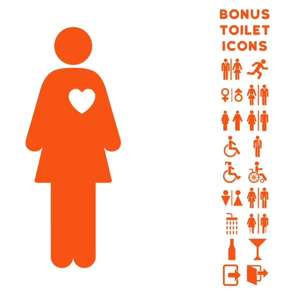 Икона и Бонус госпожи плоской глифы — стоковое фото