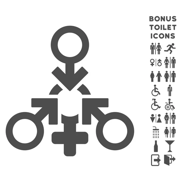 Triple Penetration Sex Flat Glyph Icon and Bonus — Stock Photo, Image