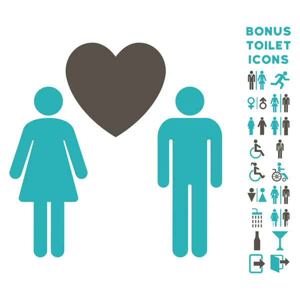 Love Persons Flat Glyph Icon and Bonus — Stock Photo, Image