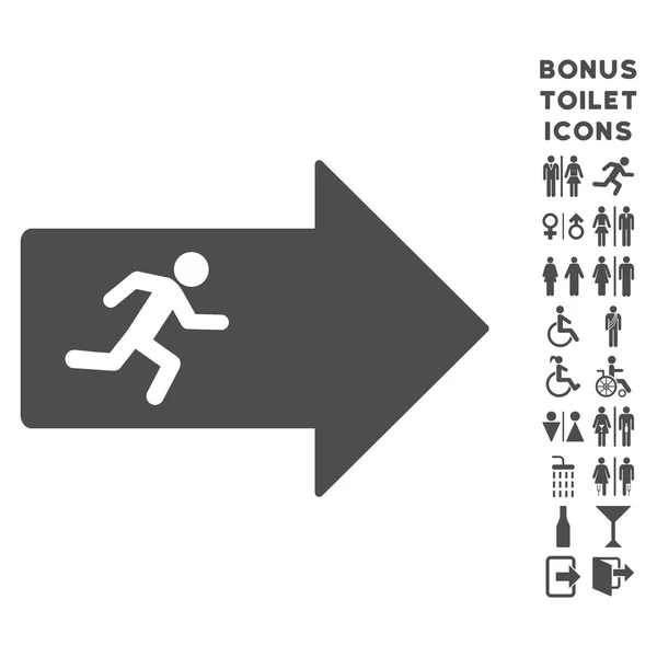 Exit Arrow Flat Glyph Icon and Bonus — Stock Photo, Image