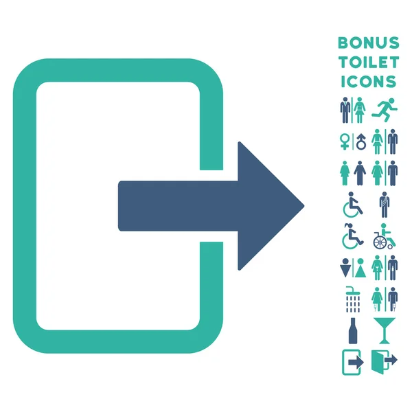 Exit dörren platt Glyph ikonen och Bonus — Stockfoto