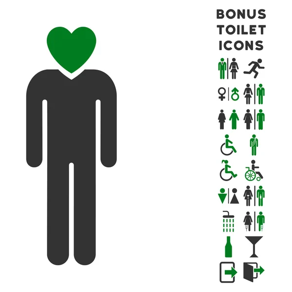 Lover Man Flat Glyph Icon and Bonus — Stock Photo, Image