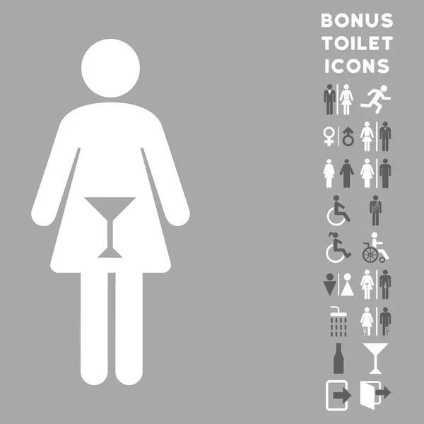 Женщина плоская икона глифов и бонус — стоковое фото