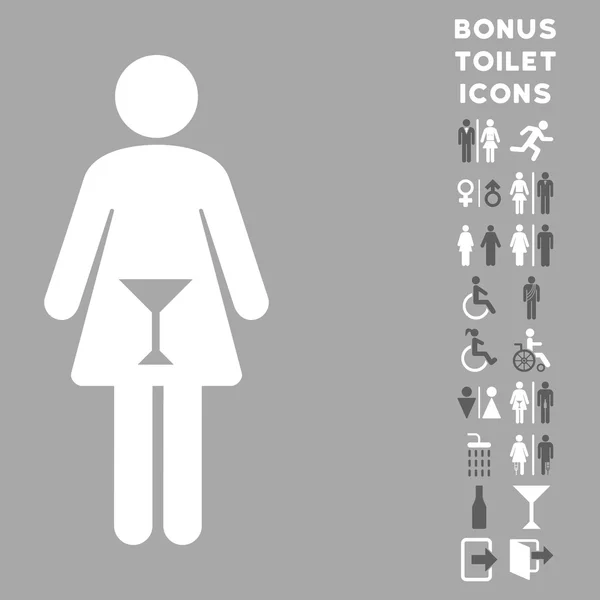 Woman Flat Glyph Icon and Bonus — Stock Photo, Image