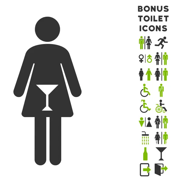 Woman Flat Glyph Icon and Bonus — Stock Photo, Image