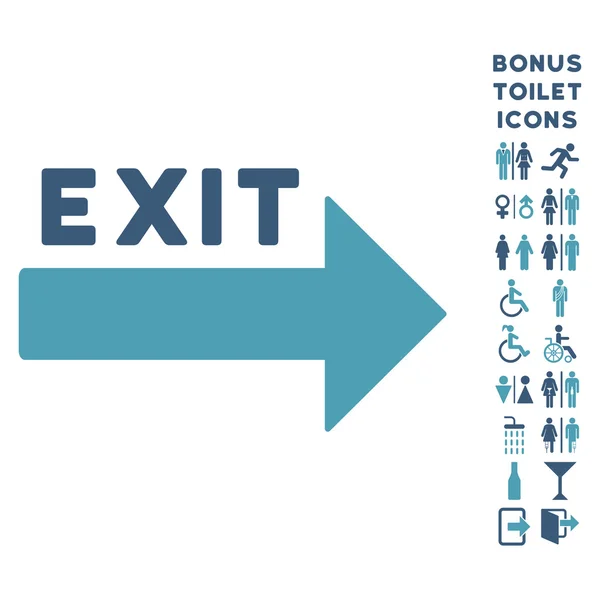 Exit pijlpictogram-vlakke Glyph en Bonus — Stockfoto