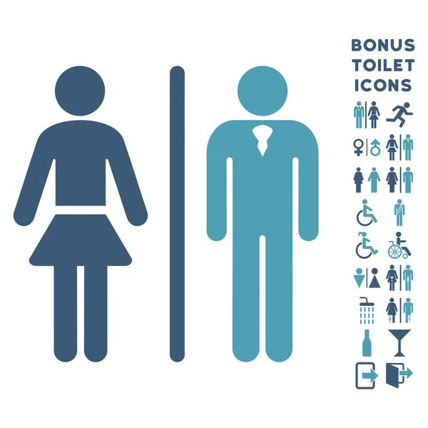 Toilet Persons Flat Glyph Icon and Bonus — Stock Photo, Image