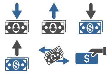 Banknot düz glif simgeler ödemek