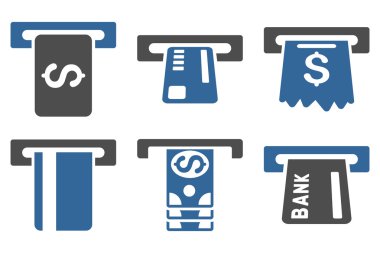 Kutu düz glif simgeler ödemek