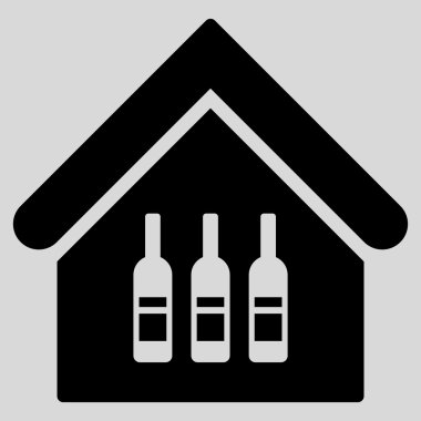 Wine Bar düz glif simgesi