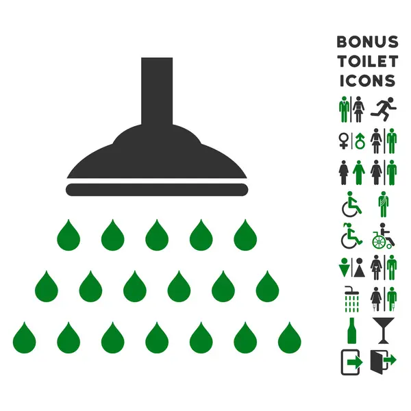 Douche platte Glyph pictogram en Bonus — Stockfoto