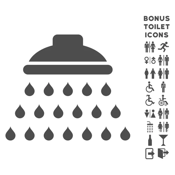 Ícone de glifo plano de chuveiro e bônus — Fotografia de Stock