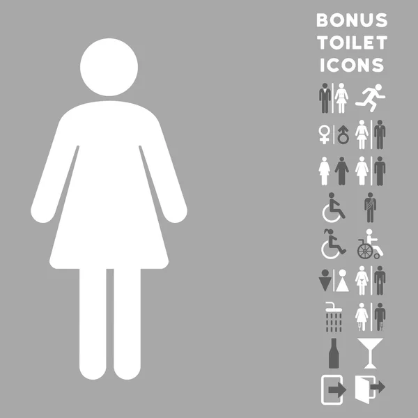 Woman Flat Glyph Icon and Bonus — Stock Photo, Image