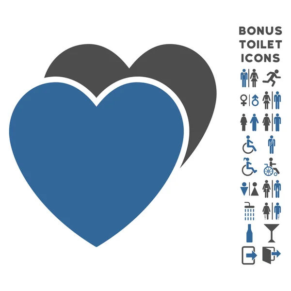 Love Hearts Flat Glyph Icon and Bonus — Stock Photo, Image