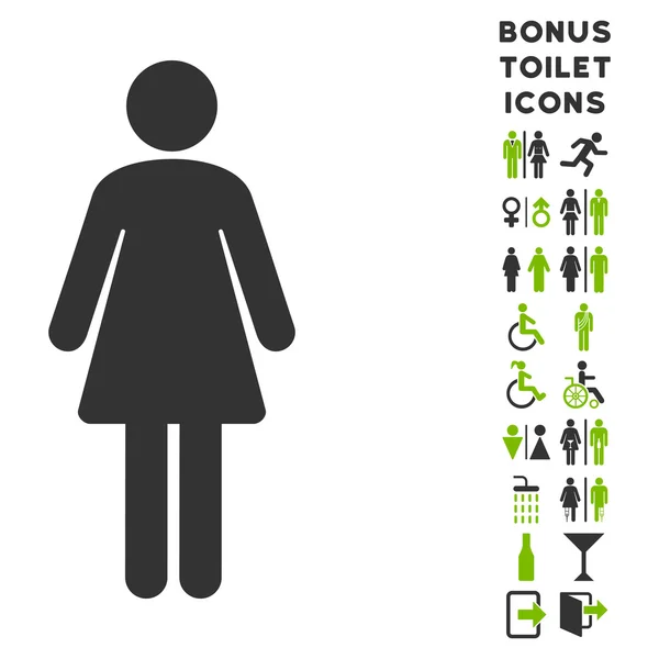 Woman Flat Glyph Icon and Bonus