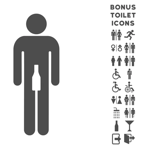 Чоловік плоский гліф іконка і бонус — стокове фото