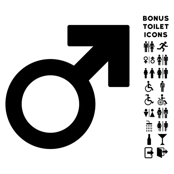 Mars Symbol ikonu plochý glyfů a Bonus — Stock fotografie