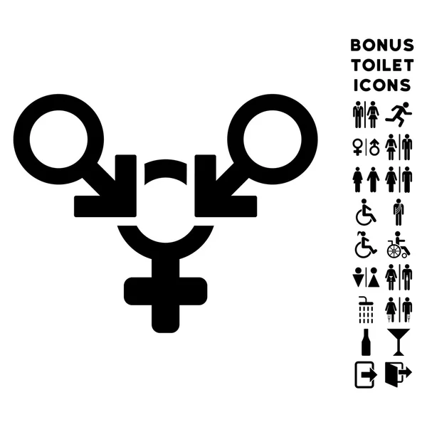 Polyandry Flat Glyph Icon and Bonus — Stock Photo, Image