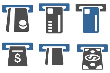 Bilet Terminal düz glif simgeler