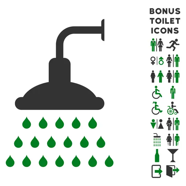 Douche platte Glyph pictogram en Bonus — Stockfoto