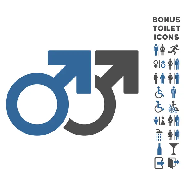 Gay Couple Flat Glyph Icon and Bonus — Stock Photo, Image