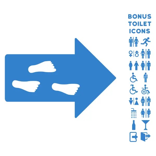 Zjazd kierunku płaskiej glifów ikona i Bonus — Zdjęcie stockowe