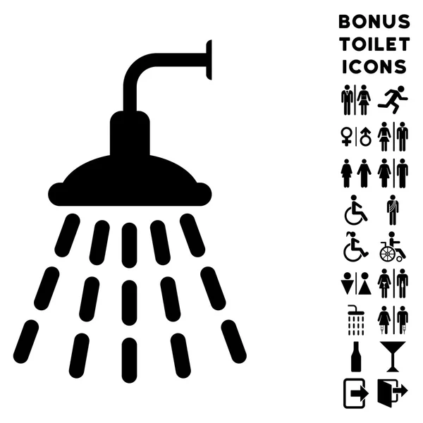 Shower Flat Glyph Icon and Bonus — Stock Photo, Image