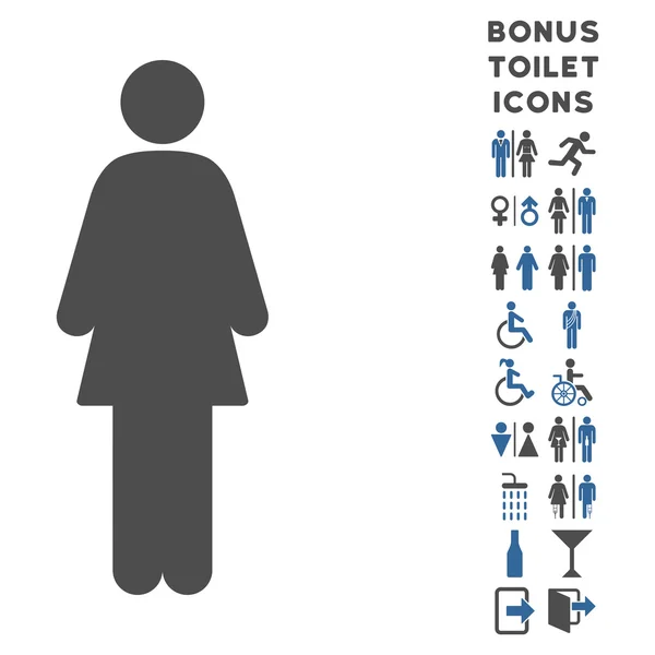 Женщина плоская икона глифов и бонус — стоковое фото