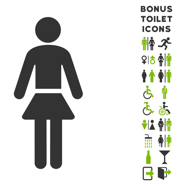 Lady Flat Glyph Icon and Bonus — Stock Photo, Image