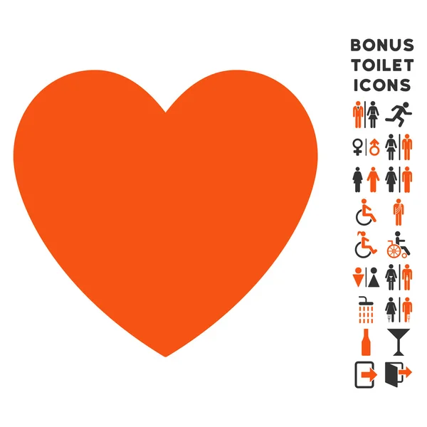Love Heart Flat Glyph іконка і бонус — стокове фото