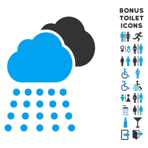 Дождевые облака плоская глифическая икона и бонус — стоковое фото