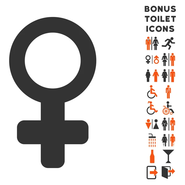 Venus Symbol Flat Glyph Icon and Bonus — Stock Photo, Image