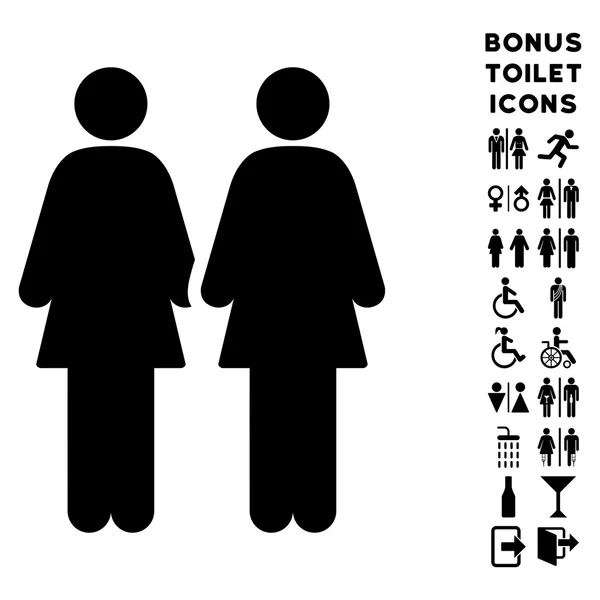 Lesbi Couple Flat Glyph Icon and Bonus — Stock Photo, Image