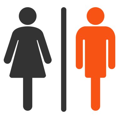 WC kişi düz vektör simgesi