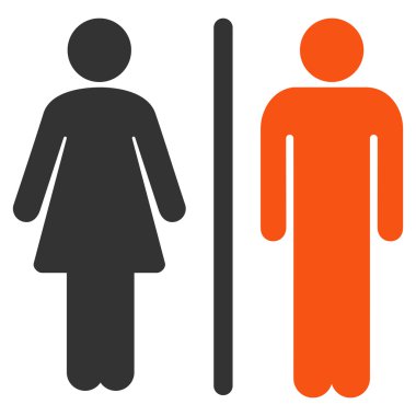 WC kişi düz vektör simgesi