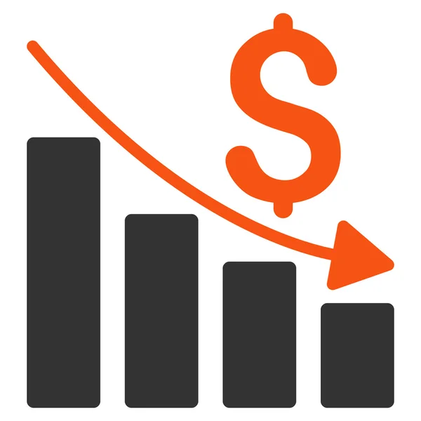 Gráfico de crise de vendas Flat Vector Icon —  Vetores de Stock