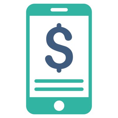 mobil bankacılık düz vektör simgesi