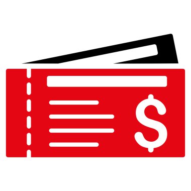 Bilet düz vektör simgesi