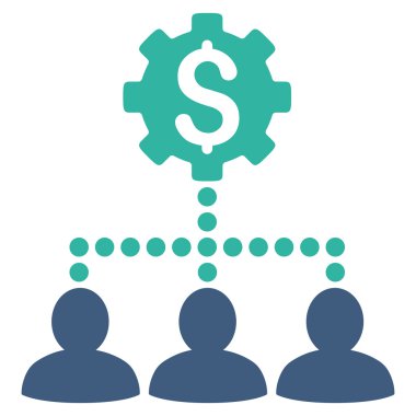 Endüstriyel banka müşteri ilişkileri vektör simge düz