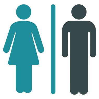 WC kişi düz vektör simgesi