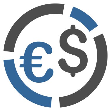 Para birimi diyagramı düz vektör simgesi