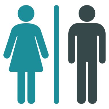 WC kişi düz vektör simgesi