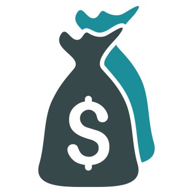 Para çantaları düz vektör simgesi