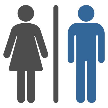 WC kişi düz vektör simgesi